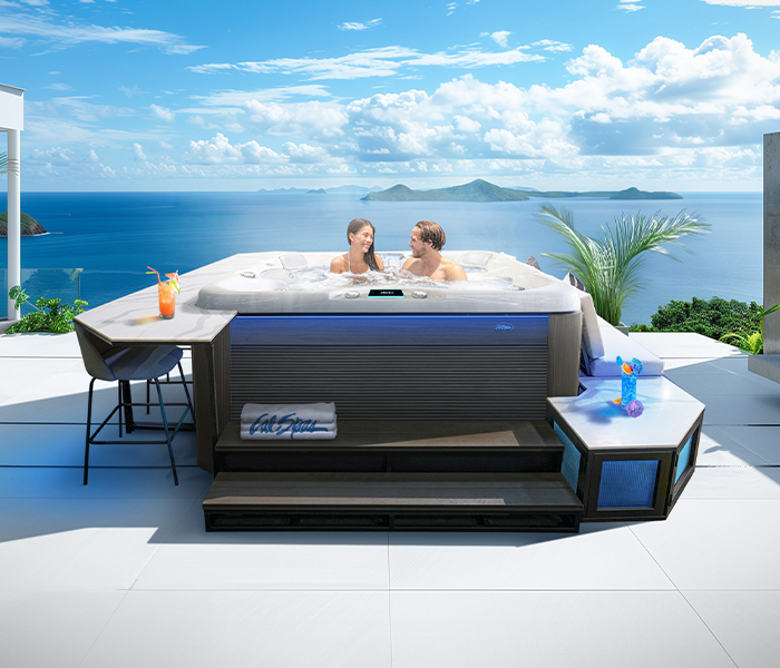 Calspas hot tub being used in a family setting - Monte Bello